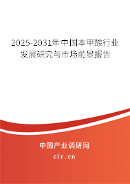 2025-2031年中國本甲酸行業發展研究與市場前景報告
