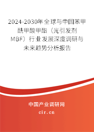 2024-2030年全球與中國苯甲酰甲酸甲酯（光引發劑MBF）行業發展深度調研與未來趨勢分析報告