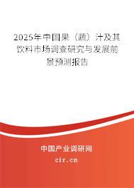 2025年中國果（蔬）汁及其飲料市場調查研究與發展前景預測報告