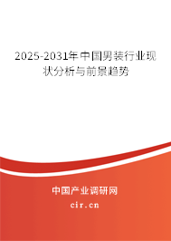 2025-2031年中國男裝行業現狀分析與前景趨勢