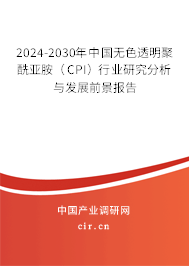 2024-2030年中國無色透明聚酰亞胺（CPI）行業(yè)研究分析與發(fā)展前景報告