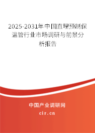 2025-2031年中國直埋預制保溫管行業市場調研與前景分析報告