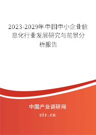 2023-2029年中國中小企業信息化行業發展研究與前景分析報告