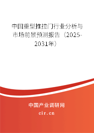 中國重型推拉門行業(yè)分析與市場(chǎng)前景預(yù)測(cè)報(bào)告（2025-2031年）