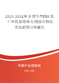 2025-2031年全球與中國(guó)4-氯-7-甲氧基喹啉-6-酰胺市場(chǎng)現(xiàn)狀及趨勢(shì)分析報(bào)告