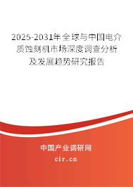 2025-2031年全球與中國電介質蝕刻機市場深度調查分析及發展趨勢研究報告