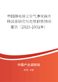 中國靜電除塵空氣凈化器市場調查研究與前景趨勢預測報告（2025-2031年）
