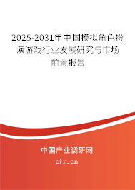2025-2031年中國模擬角色扮演游戲行業發展研究與市場前景報告