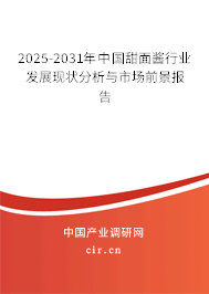2025-2031年中國甜面醬行業發展現狀分析與市場前景報告