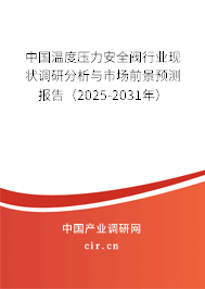 中國溫度壓力安全閥行業現狀調研分析與市場前景預測報告（2025-2031年）