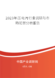 2023年壓電片行業調研與市場前景分析報告