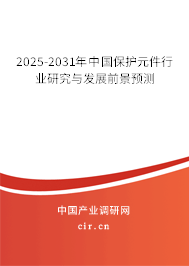 2025-2031年中國保護(hù)元件行業(yè)研究與發(fā)展前景預(yù)測