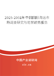 2025-2031年中國國際海運(yùn)市場(chǎng)調(diào)查研究與前景趨勢(shì)報(bào)告