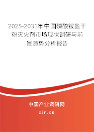 2024-2030年中國磷酸銨鹽干粉滅火劑市場現狀調研與前景趨勢分析報告
