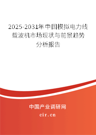 2025-2031年中國模擬電力線載波機市場現(xiàn)狀與前景趨勢分析報告