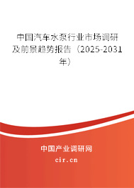 中國汽車水泵行業市場調研及前景趨勢報告（2025-2031年）