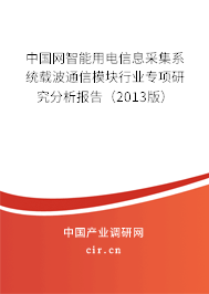 中國網(wǎng)智能用電信息采集系統(tǒng)載波通信模塊行業(yè)專項研究分析報告（2013版）