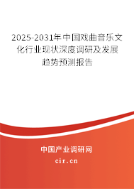 2025-2031年中國戲曲音樂文化行業現狀深度調研及發展趨勢預測報告