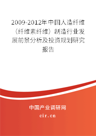 2009-2012年中國人造纖維（纖維素纖維）制造行業發展前景分析及投資規劃研究報告
