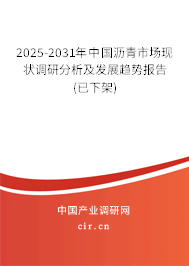 2025-2031年中國瀝青市場現狀調研分析及發展趨勢報告(已下架)