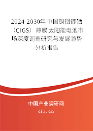2024-2030年中國銅銦鎵硒（CIGS）薄膜太陽能電池市場深度調查研究與發(fā)展趨勢分析報告