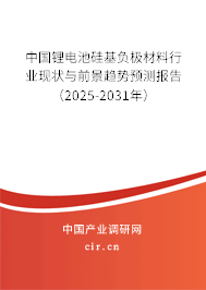 中國鋰電池硅基負極材料行業現狀與前景趨勢預測報告（2025-2031年）