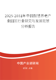 2025-2031年中國智慧養老產業園區行業研究與發展前景分析報告