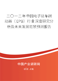 二〇一二年中國電子駐車制動器（EPB）行業深度研究分析及未來發展前景預測報告