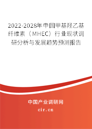 2022-2028年中國甲基羥乙基纖維素（MHEC）行業(yè)現(xiàn)狀調(diào)研分析與發(fā)展趨勢預(yù)測報告