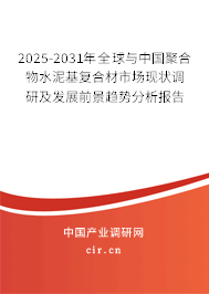 2025-2031年全球與中國聚合物水泥基復合材市場現狀調研及發展前景趨勢分析報告