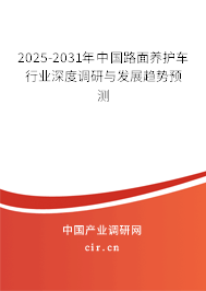 2025-2031年中國路面養護車行業深度調研與發展趨勢預測