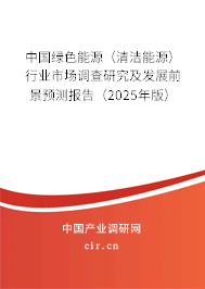 中國綠色能源（清潔能源）行業市場調查研究及發展前景預測報告（2025年版）