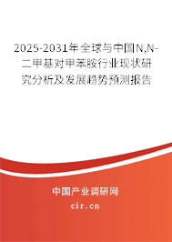 2025-2031年全球與中國N,N-二甲基對甲苯胺行業現狀研究分析及發展趨勢預測報告
