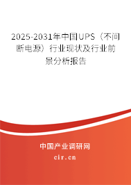 2025-2031年中國UPS（不間斷電源）行業現狀及行業前景分析報告
