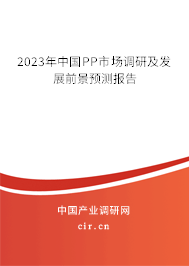 2023年中國PP市場調研及發展前景預測報告