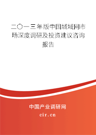 二〇一三年版中國城域網市場深度調研及投資建議咨詢報告