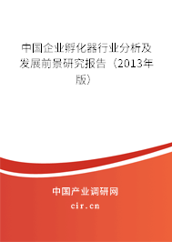 中國企業孵化器行業分析及發展前景研究報告（2013年版）