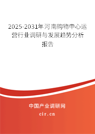 2025-2031年河南購物中心運營行業調研與發展趨勢分析報告