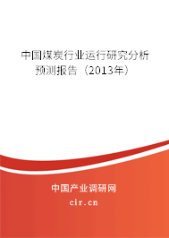 中國煤炭行業運行研究分析預測報告（2013年）