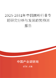 2025-2031年中國面粉行業專題研究分析與發展趨勢預測報告
