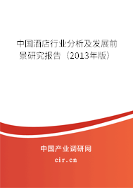 中國酒店行業分析及發展前景研究報告（2013年版）
