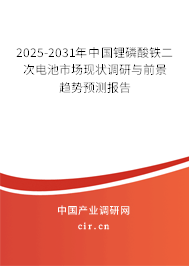 2025-2031年中國鋰磷酸鐵二次電池市場現(xiàn)狀調(diào)研與前景趨勢預(yù)測報告