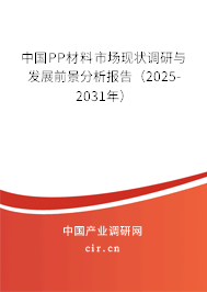 中國PP材料市場現狀調研與發展前景分析報告（2025-2031年）
