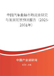中國汽車曲軸市場調查研究與發(fā)展前景預測報告（2025-2031年）