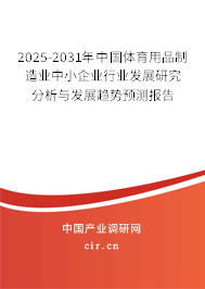 2025-2031年中國(guó)體育用品制造業(yè)中小企業(yè)行業(yè)發(fā)展研究分析與發(fā)展趨勢(shì)預(yù)測(cè)報(bào)告