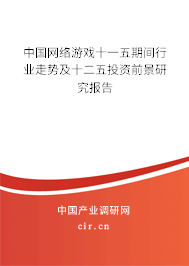 中國網絡游戲十一五期間行業走勢及十二五投資前景研究報告
