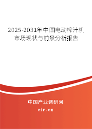 2025-2031年中國電動榨汁機(jī)市場現(xiàn)狀與前景分析報告