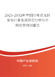 2025-2031年中國分布式光伏發電行業發展研究分析與市場前景預測報告