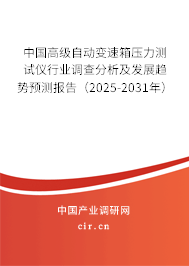 中國高級自動變速箱壓力測試儀行業調查分析及發展趨勢預測報告（2025-2031年）