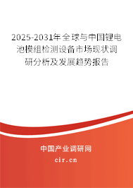 2025-2031年全球與中國鋰電池模組檢測設備市場現狀調研分析及發展趨勢報告